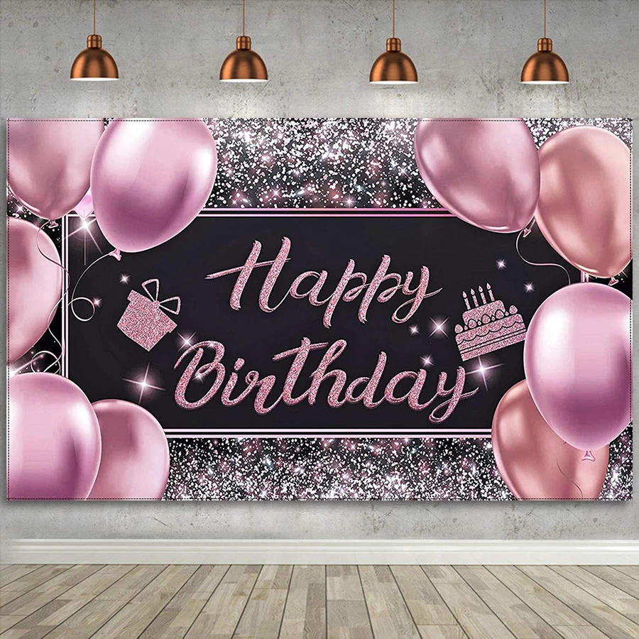 Customized Birthday Party Backdrop Banner Pink Purple Silver Balloon for Girl Women Poster Wall Decor Photography Background
Customized Birthday Party Backdrop Banner Pink Purple Silver Balloon for Girl Women Poster Wall Decor Photography Background