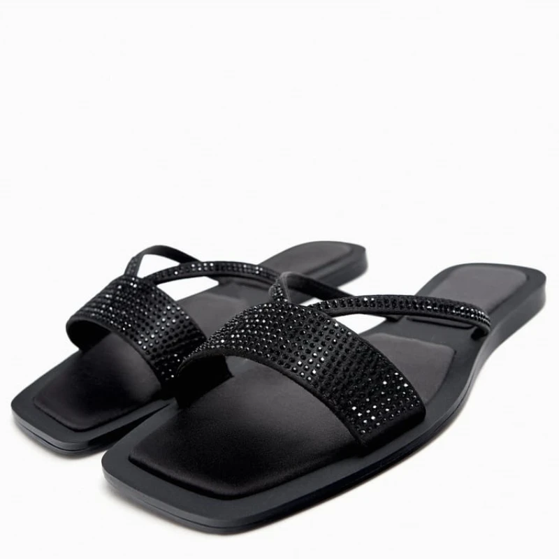 TRAF 2023 Black Slippers Women Summer Flats Fashion Open Toe Sandals Elegant Square Toe Flat Comfortable Casual Beach Slides
TRAF 2023 Black Slippers Women Summer Flats Fashion Open Toe Sandals Elegant Square Toe Flat Comfortable Casual Beach Slides
