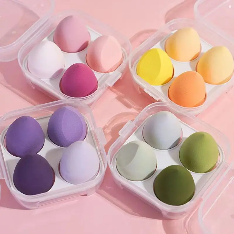 

4pcs Makeup Sponges Blender Powder Puff Wet and Dry Dual Use Cosmetic Beauty Women Make Up Sponge Tools Foundation Powder Puffs