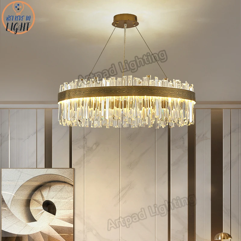 Modern Gold Chandelier Luxury Crystal Hanging Light Living Room LED Lamp Nordic Round/Rectangular Dining Decor Chandeliers Light
Modern Gold Chandelier Luxury Crystal Hanging Light Living Room LED Lamp Nordic Round/Rectangular Dining Decor Chandeliers Light