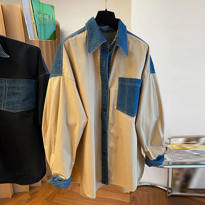 2023 Spring and Autumn New Design Sense Small, Loose, Casual, Slim Top, Retro Denim Spliced Shirt, Female
2023 Spring and Autumn New Design Sense Small, Loose, Casual, Slim Top, Retro Denim Spliced Shirt, Female