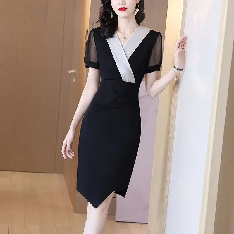 Women 2022 Summer Fashion Elegant V-Neck Short Sleeve Dress Bag Hip Slim Irregular Dresses Vestidos De Fiesta Ropa De Mujer D34
Women 2022 Summer Fashion Elegant V-Neck Short Sleeve Dress Bag Hip Slim Irregular Dresses Vestidos De Fiesta Ropa De Mujer D34