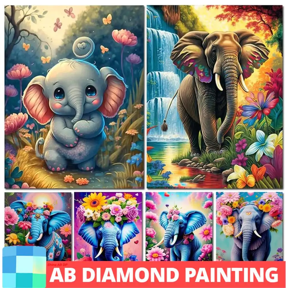 AB Drills Lovely Elephant Cub Flowers Diamond Painting Cross Stitch DIY Embroidery Animal Mosaic Picture Rhinestone Craft
AB Drills Lovely Elephant Cub Flowers Diamond Painting Cross Stitch DIY Embroidery Animal Mosaic Picture Rhinestone Craft