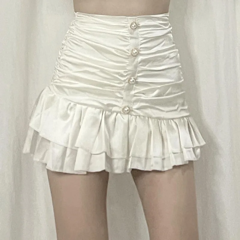 2021 new Elegant and Fashionable Pearl Buckle Lotus Leaf Skirt Female Summer 2021 New High-waist Folds Thin Satin Sexy Hip Skirt
2021 new Elegant and Fashionable Pearl Buckle Lotus Leaf Skirt Female Summer 2021 New High-waist Folds Thin Satin Sexy Hip Skirt