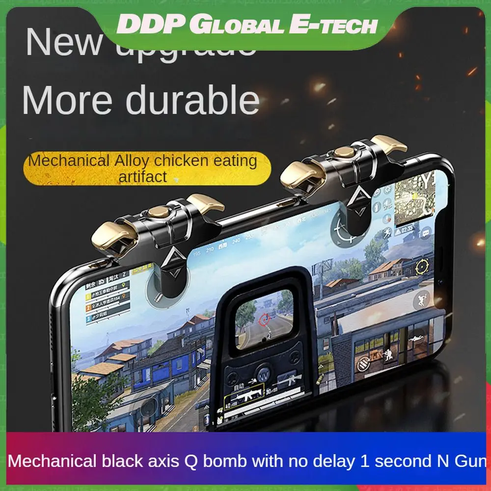 Black Gold Anti-folding Buckle Mobile Gaming Trigger Zinc Alloy Shooter Joystick No Delay Mobile Game Controller Mechanical
Black Gold Anti-folding Buckle Mobile Gaming Trigger Zinc Alloy Shooter Joystick No Delay Mobile Game Controller Mechanical
