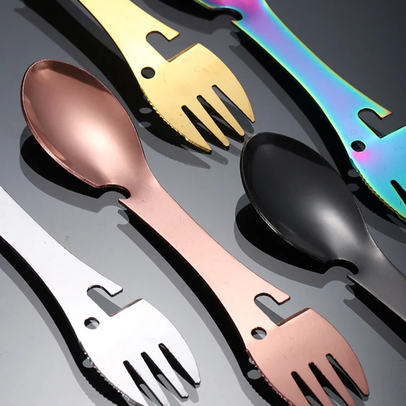 1PC Stainless Steel Spoon Multifunctional Fork Spoon Bottle Opener Outdoor Tableware Fruit Fork
1PC Stainless Steel Spoon Multifunctional Fork Spoon Bottle Opener Outdoor Tableware Fruit Fork