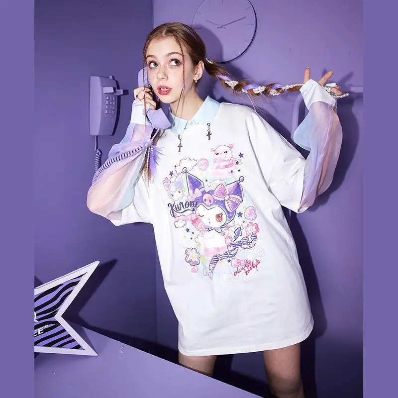 Kawaii Sanrio Plush Clothing Kulomi Short-Sleeved T-Shirt Cute Beauty Spring and Summer Travel Loose Anime Short-Sleeved Shirt
Kawaii Sanrio Plush Clothing Kulomi Short-Sleeved T-Shirt Cute Beauty Spring and Summer Travel Loose Anime Short-Sleeved Shirt