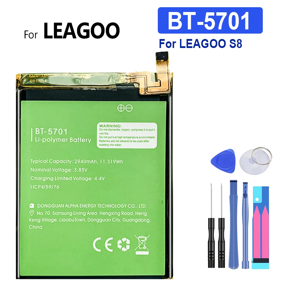 100% New High Quality Battery 2940mAh For LEAGOO S8 S 8 BT-5701 BT5701 BT 5701 Batterie Batteria
100% New High Quality Battery 2940mAh For LEAGOO S8 S 8 BT-5701 BT5701 BT 5701 Batterie Batteria