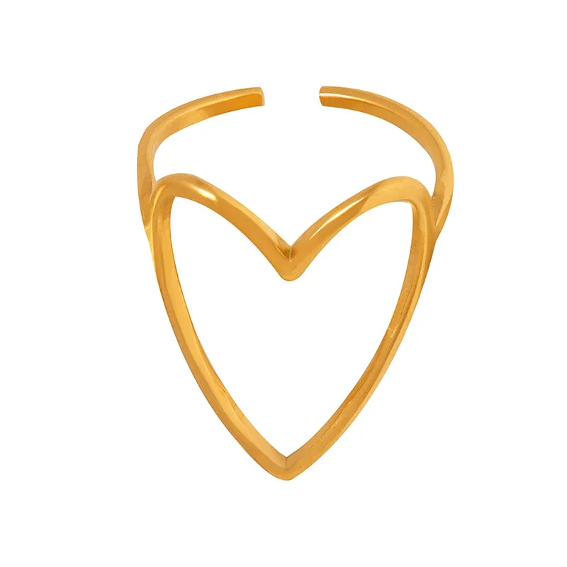 Minar Romantic Hollow Out Metallic Love Heart Charm Rings for Women Anti Tarnish 18K Gold Stainless Steel Open Adjustable Ring
Minar Romantic Hollow Out Metallic Love Heart Charm Rings for Women Anti Tarnish 18K Gold Stainless Steel Open Adjustable Ring