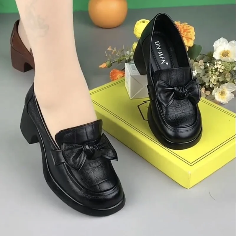 Women Pumps Retro Bow-knot Round Head Lady High Heels Slip on Women's Shoes Handmade Women Shoes womens platform heels
Women Pumps Retro Bow-knot Round Head Lady High Heels Slip on Women's Shoes Handmade Women Shoes womens platform heels