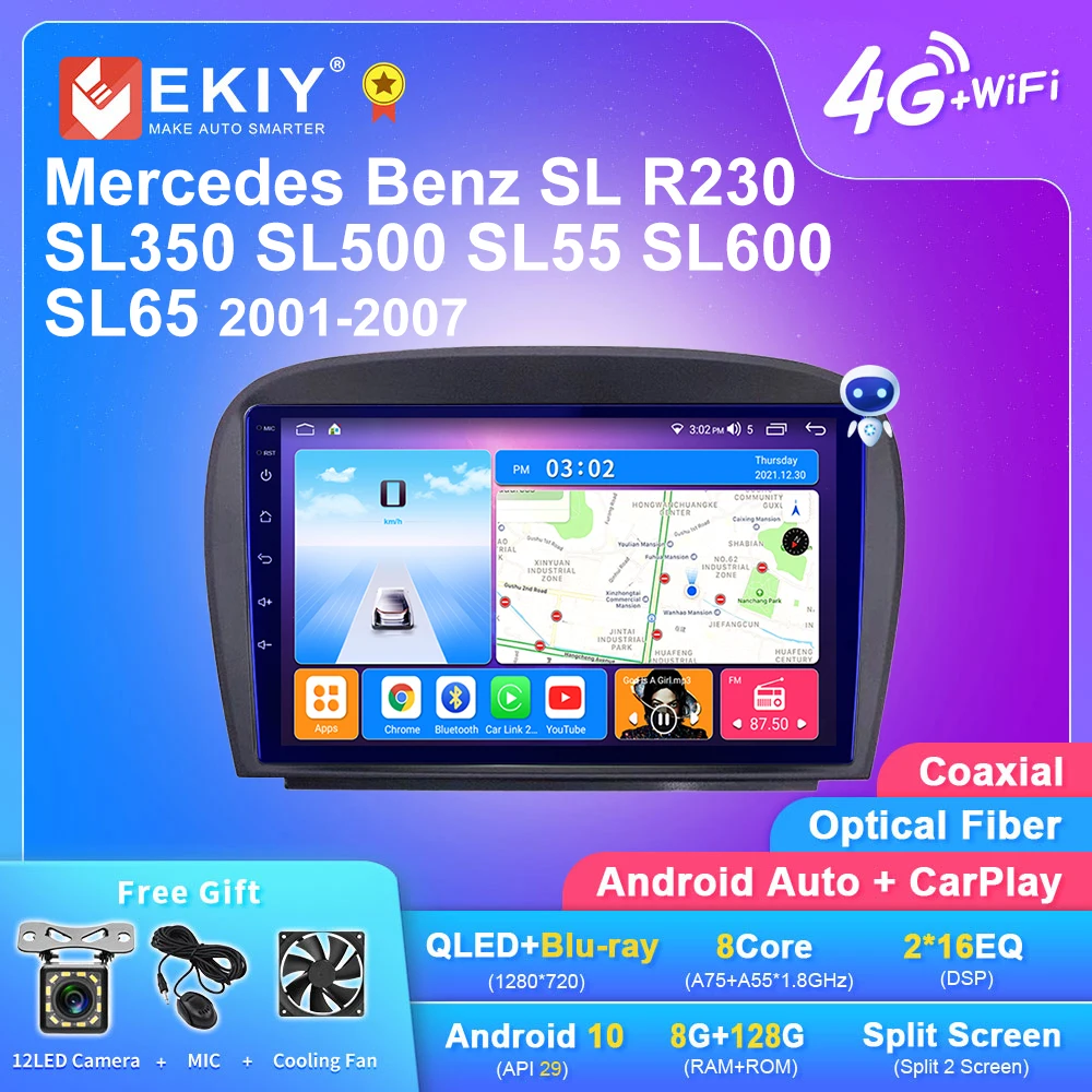 EKIY T7 Android Auto Radio For Mercedes Benz SL R230 SL350 SL500 SL55 SL600 SL65 2001-2007 Stereo Multimedia GPS Carplay 2din HU
EKIY T7 Android Auto Radio For Mercedes Benz SL R230 SL350 SL500 SL55 SL600 SL65 2001-2007 Stereo Multimedia GPS Carplay 2din HU