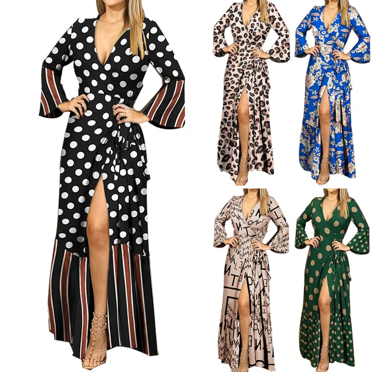 Autumn And Winter Casual Long Dresses Beach Sleeve Bandage V-neck Printed Christmas Long-sleeved For Lady Elegant Women's Wear
Autumn And Winter Casual Long Dresses Beach Sleeve Bandage V-neck Printed Christmas Long-sleeved For Lady Elegant Women's Wear