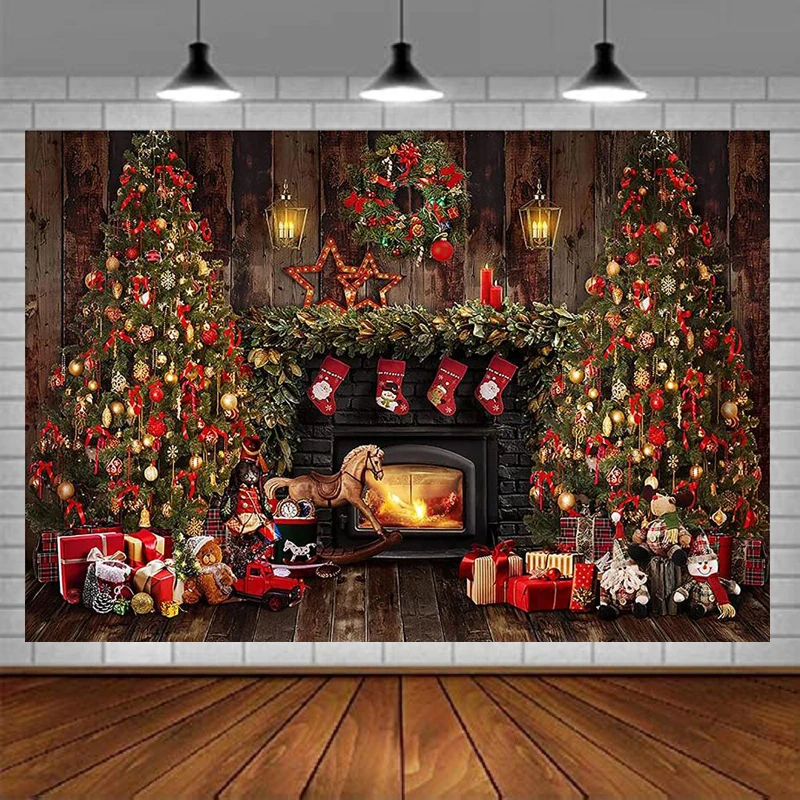 Christmas Photography Backdrops Rustic Wood Christmas Fireplace Holiday Xmas Tree Gift Decorations Background For Photo Studio
Christmas Photography Backdrops Rustic Wood Christmas Fireplace Holiday Xmas Tree Gift Decorations Background For Photo Studio