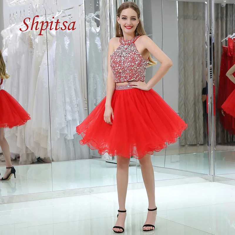 Sexy Two 2 Piece Red Short Cocktail Dresses Party for Wedding Plus Size Tulle Women Little Graduation Homecoming Prom Gowns
Sexy Two 2 Piece Red Short Cocktail Dresses Party for Wedding Plus Size Tulle Women Little Graduation Homecoming Prom Gowns
