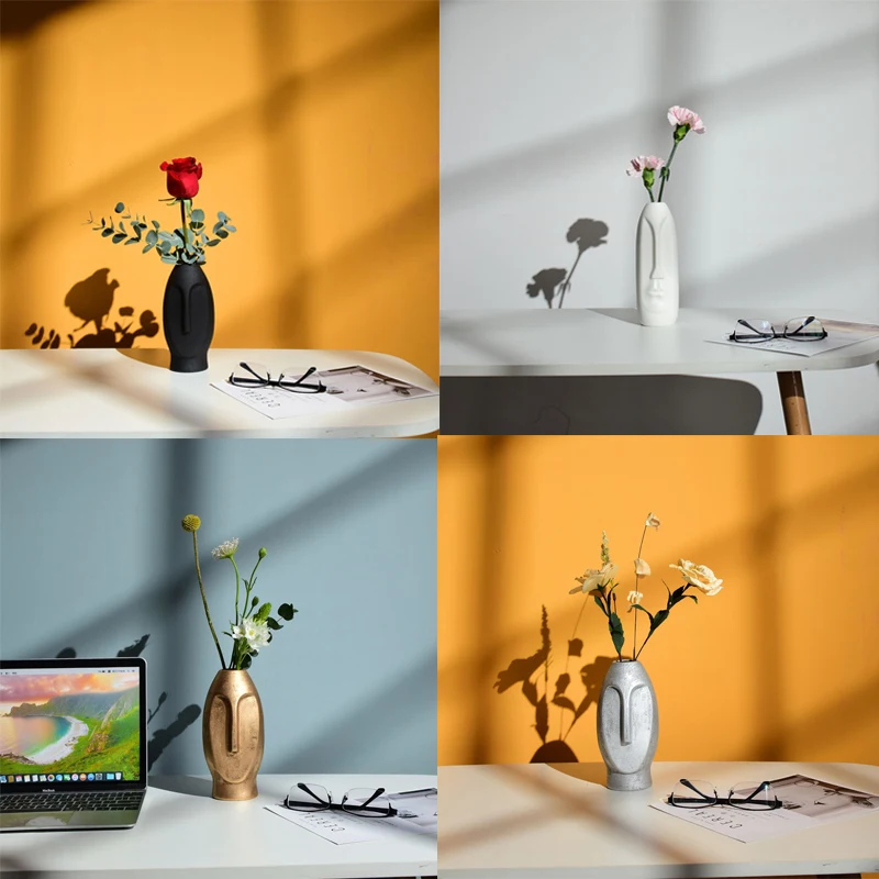 Nordic Ceramic Flower Vase Decorative Creative Black White Human Face Flower Plant Dried Flower Pots Desktop Ornament Home Decor
Nordic Ceramic Flower Vase Decorative Creative Black White Human Face Flower Plant Dried Flower Pots Desktop Ornament Home Decor