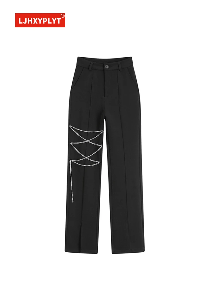 Chain Black Long Pants Women's Summer New Casual Plain High Waist Design Forked Micro-Flare Trousers Female Slim Suit Pants XL
Chain Black Long Pants Women's Summer New Casual Plain High Waist Design Forked Micro-Flare Trousers Female Slim Suit Pants XL