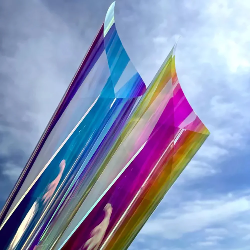 2/3/5m Self Adhesive Rainbow Color Dichroic Window Film for Home Mall Anti UV Sun Protective One Way Mirror Window Tint Blockout
2/3/5m Self Adhesive Rainbow Color Dichroic Window Film for Home Mall Anti UV Sun Protective One Way Mirror Window Tint Blockout