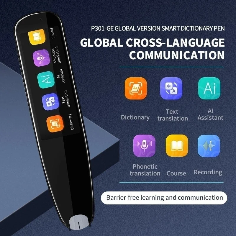 

2022 P301 Portable Pen Scanner 112 Languages Translation Pen Scanner Instant Text Scanning Reading Voice Scan Translator Device