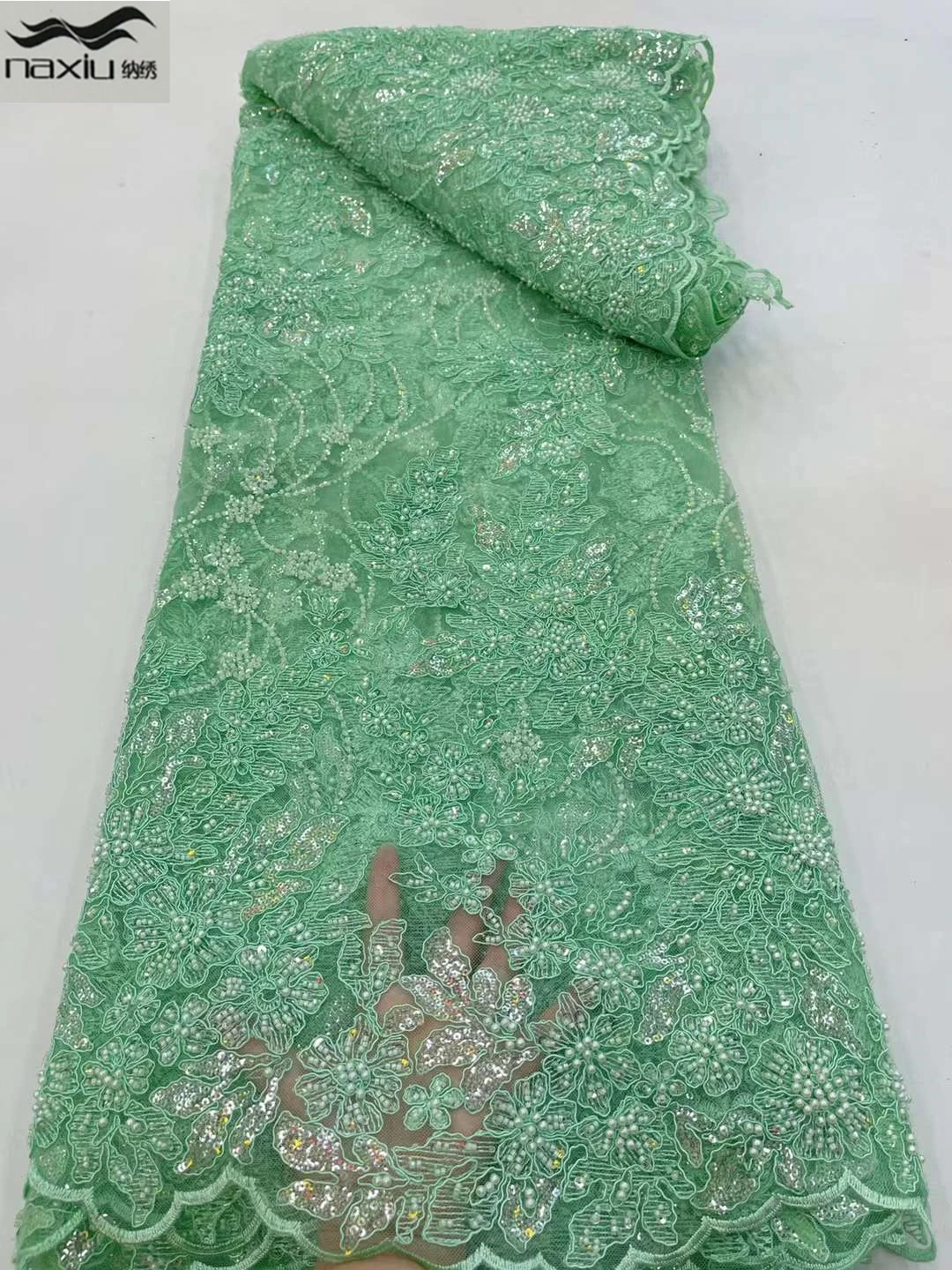 

Новые африканские бусины Madison, кружевная ткань для жениха 2022, Высококачественная нигерийская лампа, 5 ярдов, для свадебного платья