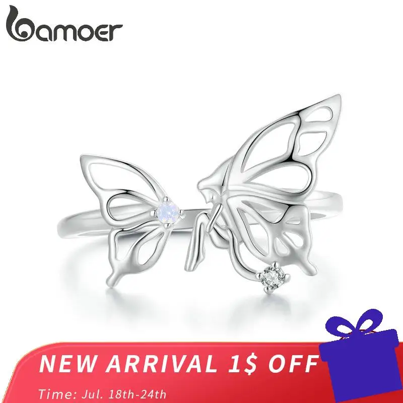 Bamoer 925 Sterling Silver Hollow-out Delicate Butterfly Opening Ring Elf Adjustable Ring for Women Fine Jewelry
Bamoer 925 Sterling Silver Hollow-out Delicate Butterfly Opening Ring Elf Adjustable Ring for Women Fine Jewelry