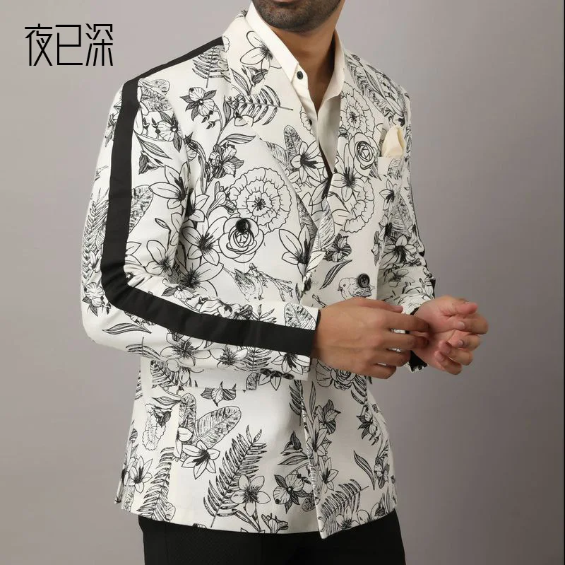 New 2021 European and American Casual Suit Men's Tops Single-breasted Turn Over V-neck Slim Suit Jacket Men 
New 2021 European and American Casual Suit Men's Tops Single-breasted Turn Over V-neck Slim Suit Jacket Men