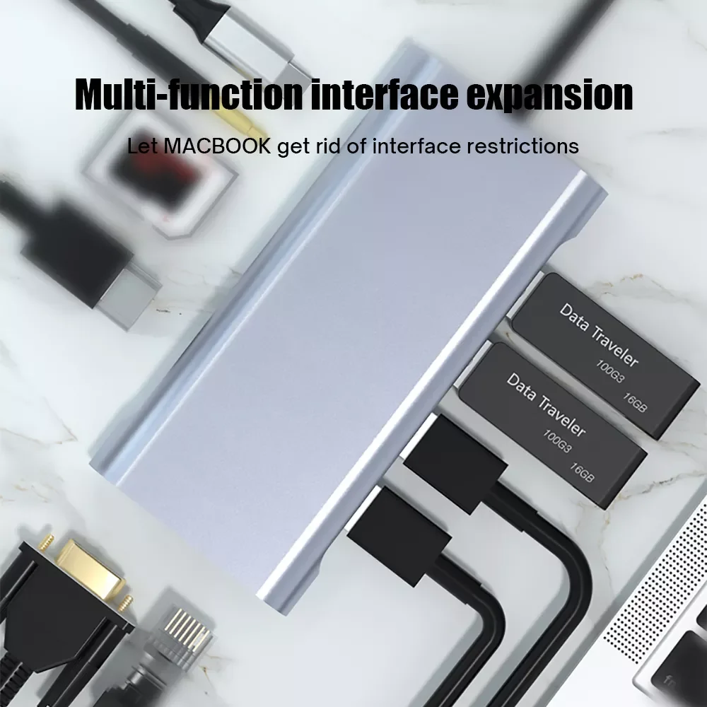 Factory Direct Selling C HUB to 4K HDMI-compatible VGA RJ45 Adapter with PD TF SD Jack 3.5mm AUX 4/5/6/8/11 Port Dock Station fo
Factory Direct Selling C HUB to 4K HDMI-compatible VGA RJ45 Adapter with PD TF SD Jack 3.5mm AUX 4/5/6/8/11 Port Dock Station fo