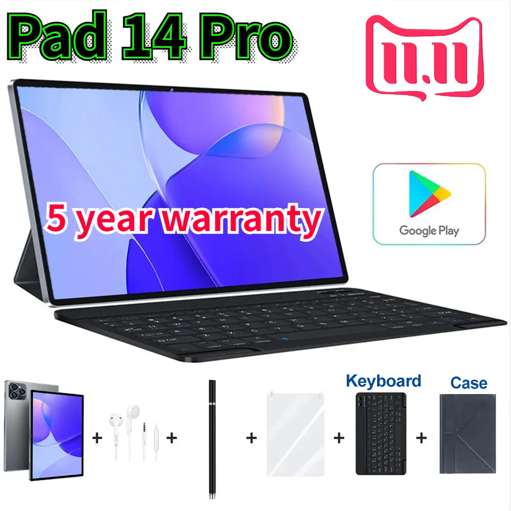 New Tablet Android Pad 14 Pro 16GB 512GB 10.1 Inch Tablette 5G Dual SIM Card or WIFI Google Play PC Tablet Kids for Study Work
New Tablet Android Pad 14 Pro 16GB 512GB 10.1 Inch Tablette 5G Dual SIM Card or WIFI Google Play PC Tablet Kids for Study Work