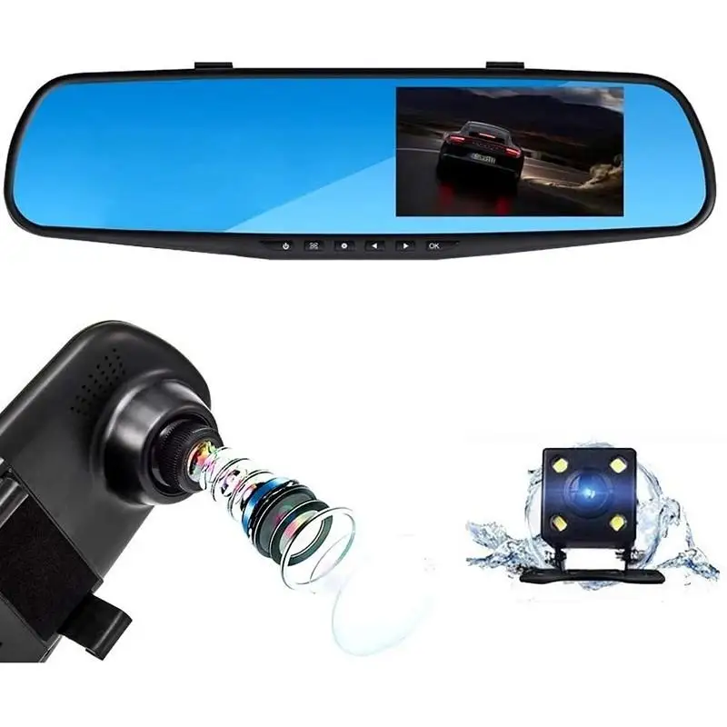Full HD 1080P Car DVR Camera Auto 4.3 Inch Rearview Mirror Dash Cam Loop Recording Motion Tracking Dual Lens Video Recorder
Full HD 1080P Car DVR Camera Auto 4.3 Inch Rearview Mirror Dash Cam Loop Recording Motion Tracking Dual Lens Video Recorder