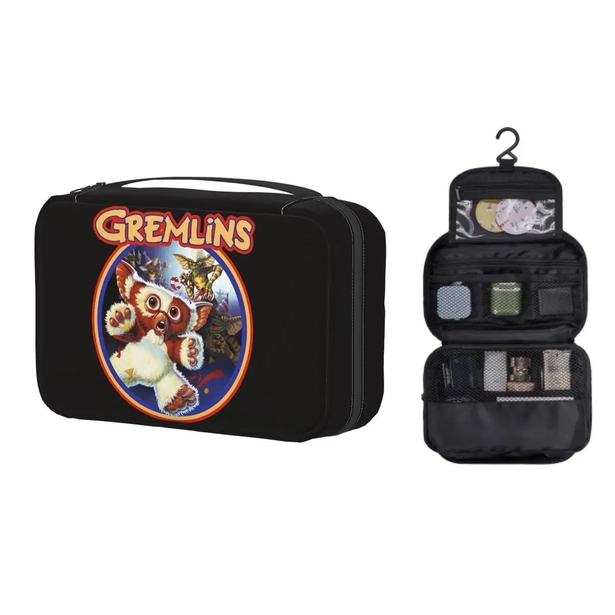 

Hanging Travel Gremlin 84 Toiletry Bag Portable Gizmo Mogwai Monster Gremlins Makeup Cosmetic Organizer Storage Dopp Kit Box