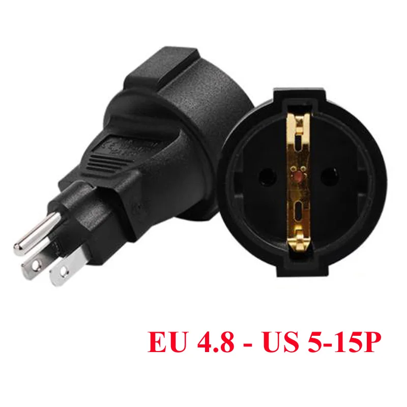 Black 10A/16A 250V copper USA Japan Canada 5-15P Male to EU 4.8MM Germany Russia Korea 2P+E female adapter plug socket converter
Black 10A/16A 250V copper USA Japan Canada 5-15P Male to EU 4.8MM Germany Russia Korea 2P+E female adapter plug socket converter