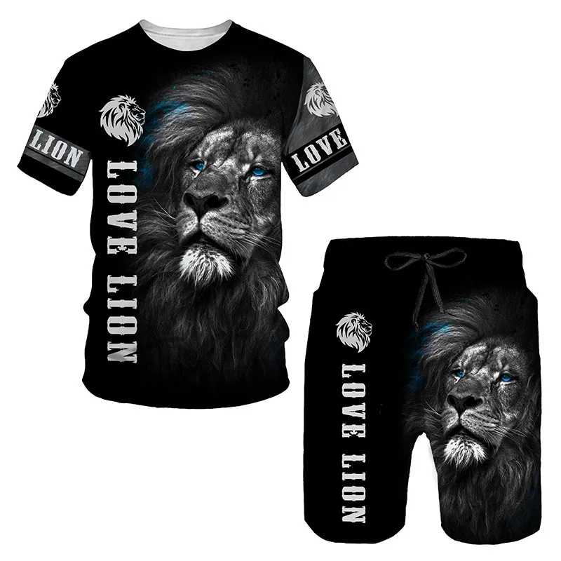 Summer 3D Print Men'S T-Shirt Shorts Suit Lion Pattern O-Neck Short Sleeve Casual Breathable Oversized Male Clothing 2-piece Set
Summer 3D Print Men'S T-Shirt Shorts Suit Lion Pattern O-Neck Short Sleeve Casual Breathable Oversized Male Clothing 2-piece Set
