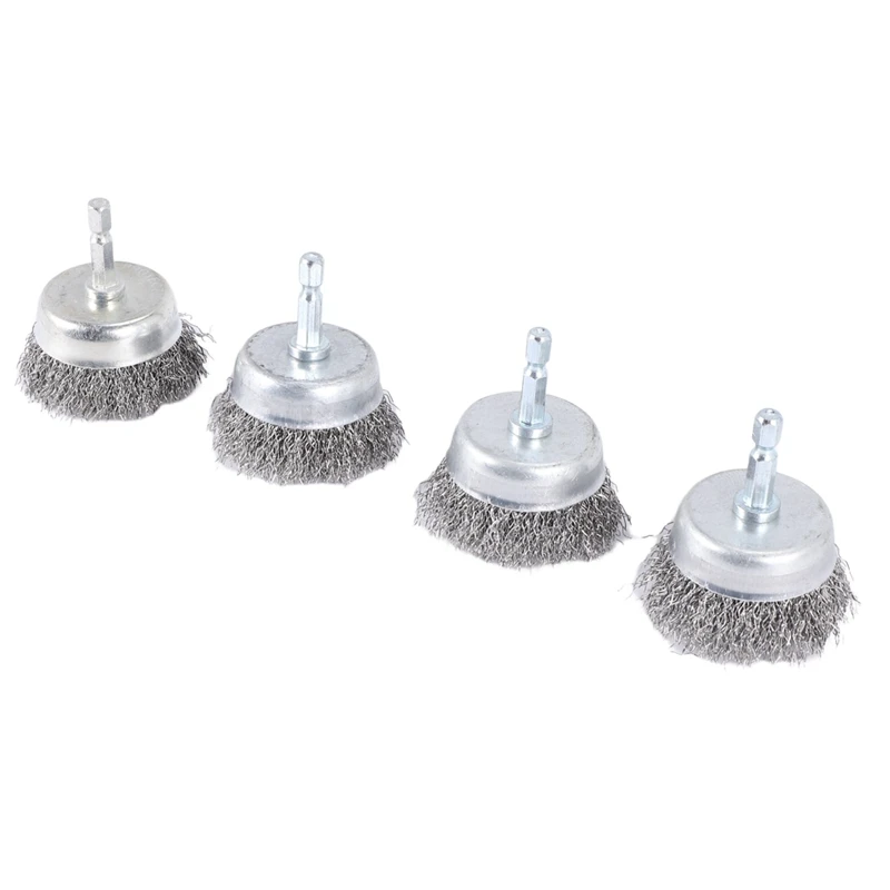 4 Pcs Wire Cup Brush Set, Wire Brush For Drill 1/4 Inch Arbor 0.010 Inch Coarse Carbon Steel-2 Inch Wire Drill Brush
4 Pcs Wire Cup Brush Set, Wire Brush For Drill 1/4 Inch Arbor 0.010 Inch Coarse Carbon Steel-2 Inch Wire Drill Brush