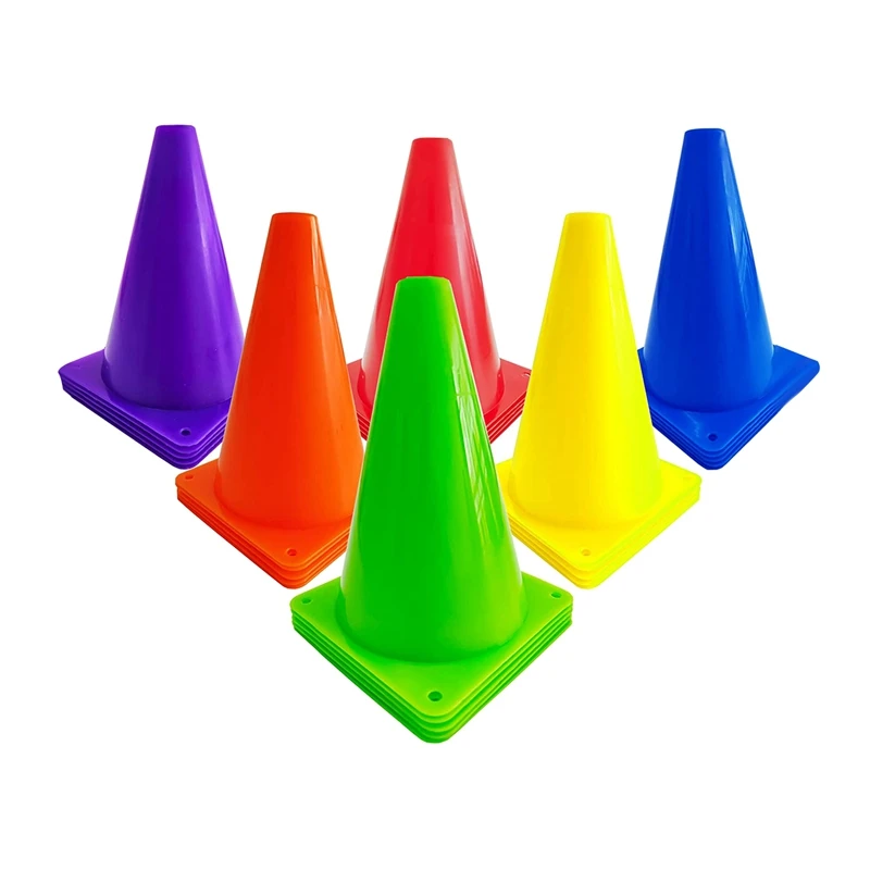 30 Pack 7 Inch Soccer Cones,Plastic Sport Training Cones Traffic Cones For Fitness Training,Football Basketball Practice
30 Pack 7 Inch Soccer Cones,Plastic Sport Training Cones Traffic Cones For Fitness Training,Football Basketball Practice