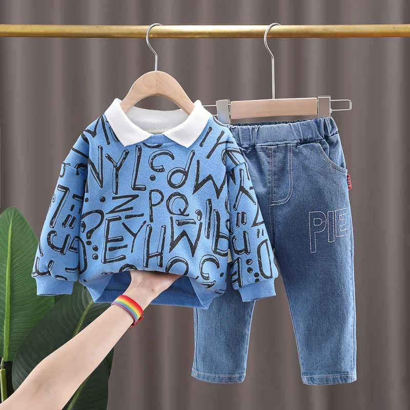 2022 Spring Kids T Shirt Jeans Baby Boys Clothing Sets Toddler Infant Clothes Children Sportswear 2 Piece Suit Kids Outfits
2022 Spring Kids T Shirt Jeans Baby Boys Clothing Sets Toddler Infant Clothes Children Sportswear 2 Piece Suit Kids Outfits