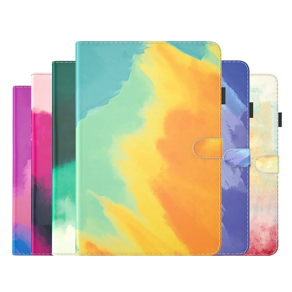 

For samsung Galaxy Tab S7 S8 Plus SM-T970 T975 12.4 X800 X806 Case Flip Tablet Case Stand Cover Watercolor Protective Shell