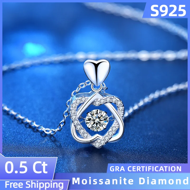 Sterling 925 Silver Moissanite Diamond Pendant 0.5 Ct Necklace For Women Chain Fashion Jewelry Free Shipping Beating Heart
Sterling 925 Silver Moissanite Diamond Pendant 0.5 Ct Necklace For Women Chain Fashion Jewelry Free Shipping Beating Heart