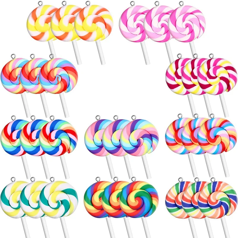 Colorful Lollipops Clay Pendant Candy Lollipop Charms For DIY Handmade Crafts (30 Pieces)
Colorful Lollipops Clay Pendant Candy Lollipop Charms For DIY Handmade Crafts (30 Pieces)