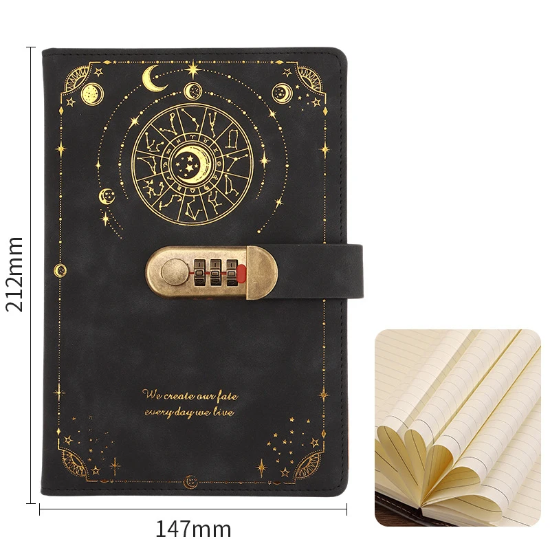 Ретро блокнот с замком, искусственная кожа, А5
Ретро блокнот с замком, искусственная кожа, А5