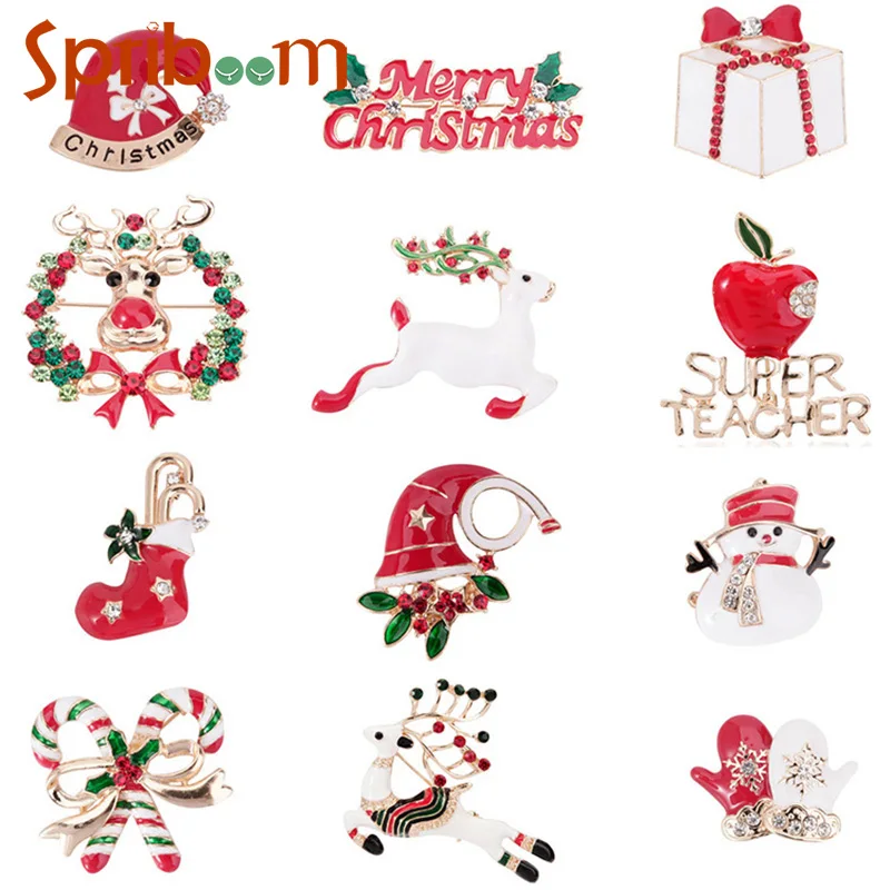 Cartoon Marry Christmas Brooch Cute Snowman Santa Claus Tree Deer Bell Rhinestone Pin Fashion Jewelry Happy New Year Gifts
Cartoon Marry Christmas Brooch Cute Snowman Santa Claus Tree Deer Bell Rhinestone Pin Fashion Jewelry Happy New Year Gifts