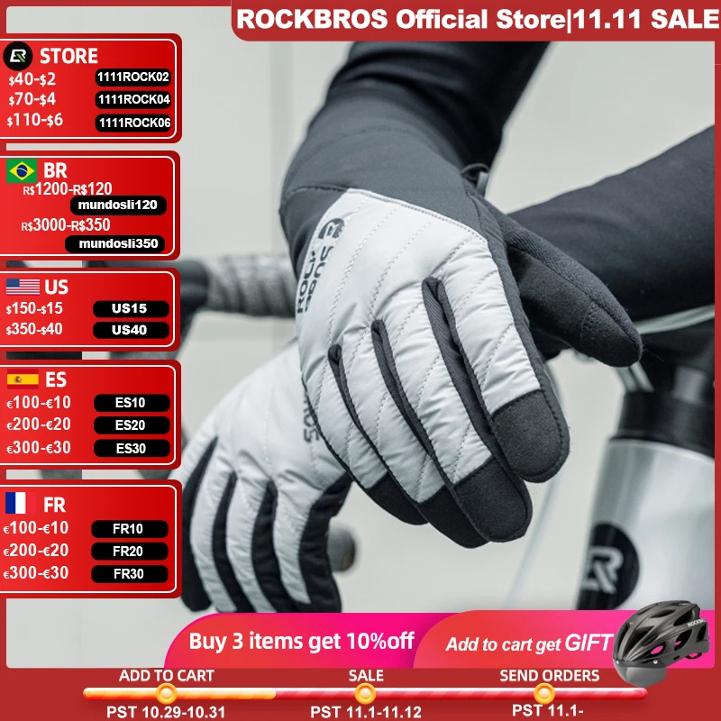 Велосипедные перчатки ROCKBROS воздухопроницаемые велосипедные перчатки, Нескользящие теплые зимние перчатки с пальцами для сенсорных экрано...
Велосипедные перчатки ROCKBROS воздухопроницаемые велосипедные перчатки, Нескользящие теплые зимние перчатки с пальцами для сенсорных экрано...