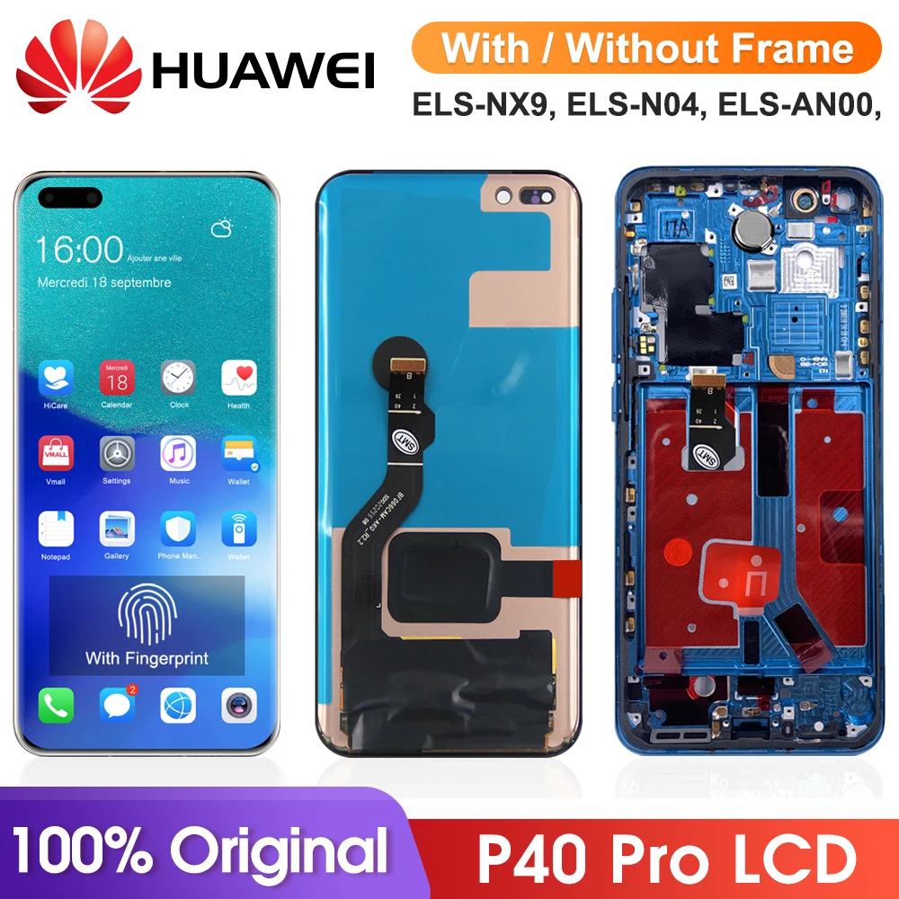 6.58'' Original P40Pro Screen for Huawei P40 Pro ELS-NX9 ELS-N04 Lcd Display Touch Screen Digitizer Assembly With Fingerprints
6.58'' Original P40Pro Screen for Huawei P40 Pro ELS-NX9 ELS-N04 Lcd Display Touch Screen Digitizer Assembly With Fingerprints