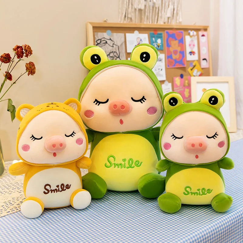 Cute 32 / 45 / 55 CM Frog Tiger Rabbit Transformed into Pig Plush Doll children's Day Gift stuffed doll.
Cute 32 / 45 / 55 CM Frog Tiger Rabbit Transformed into Pig Plush Doll children's Day Gift stuffed doll.