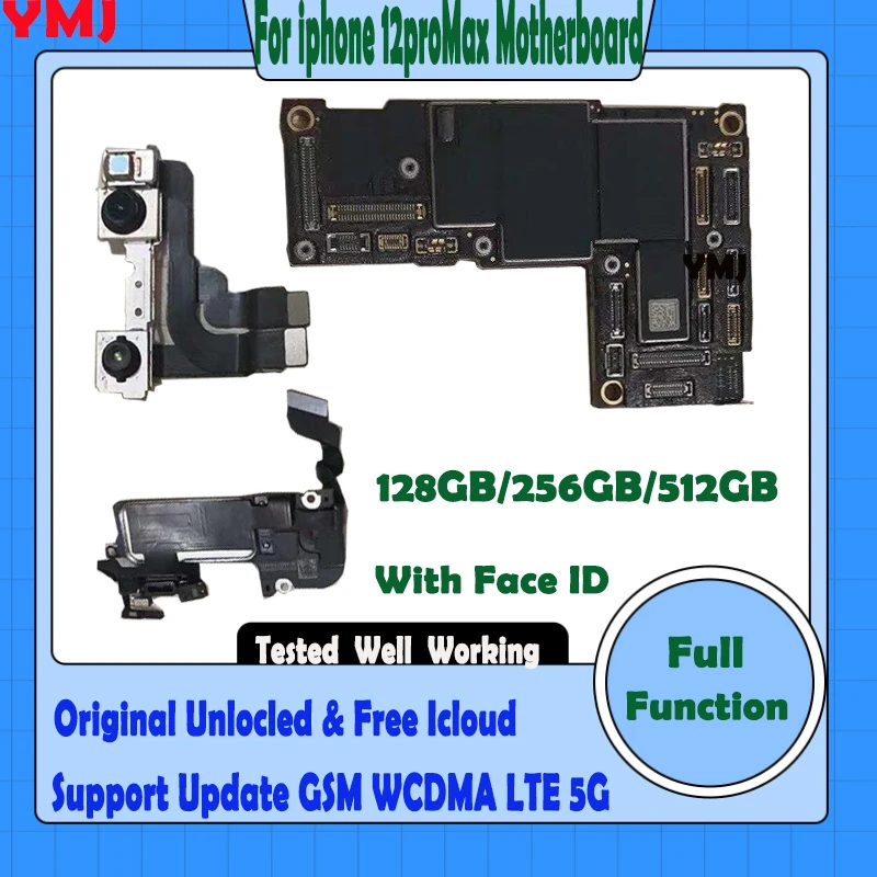 Original Unlocked Clean Icloud Motherboard For IPhone 12 PRO MAX Mainboard With/No Face ID Logic Board Support Update Plate
Original Unlocked Clean Icloud Motherboard For IPhone 12 PRO MAX Mainboard With/No Face ID Logic Board Support Update Plate