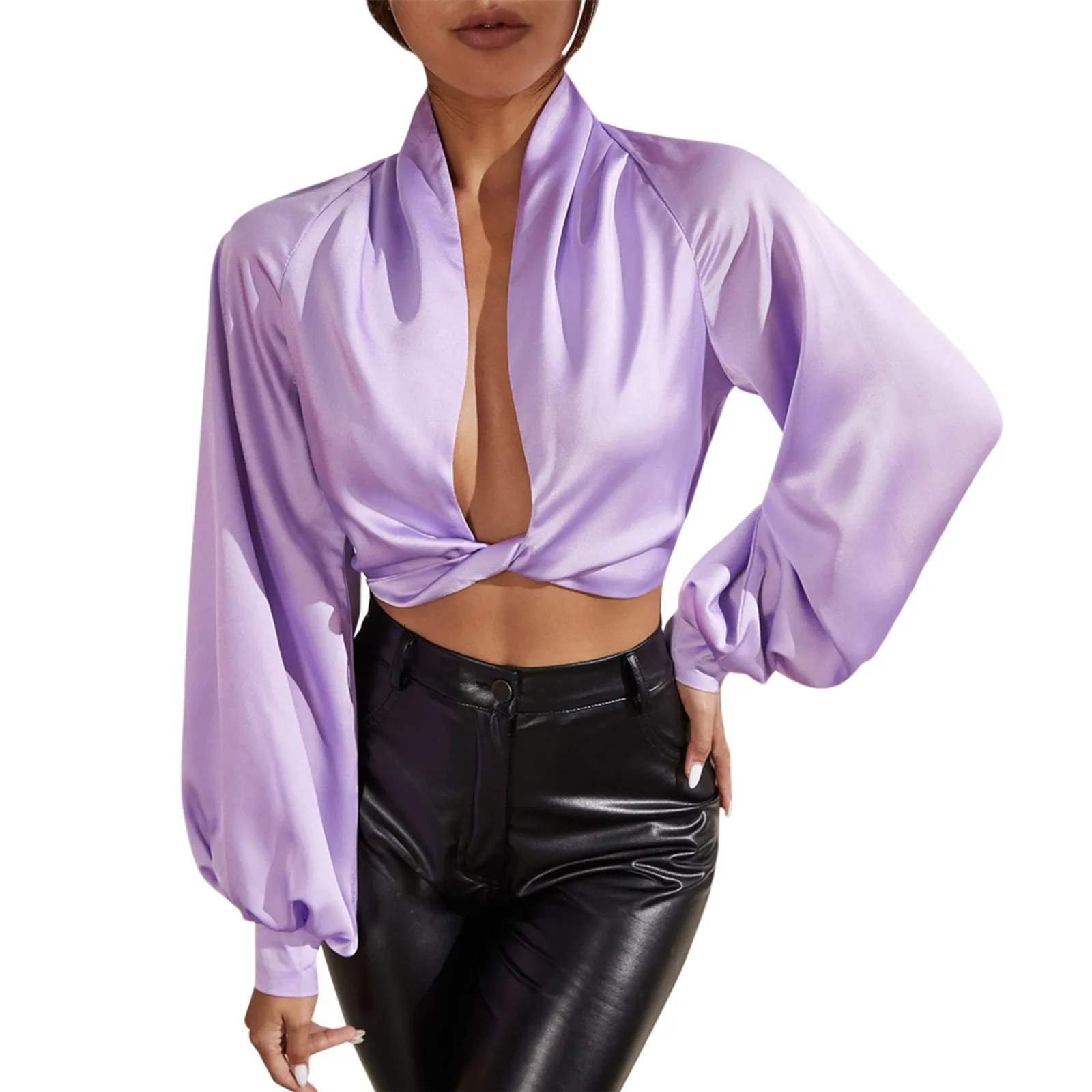 Womens Charming Satin Lantern Long Sleeve V Neck Solid Shirt Top Womens Summer T Shirts Purple Shirts Sleeve T
Womens Charming Satin Lantern Long Sleeve V Neck Solid Shirt Top Womens Summer T Shirts Purple Shirts Sleeve T