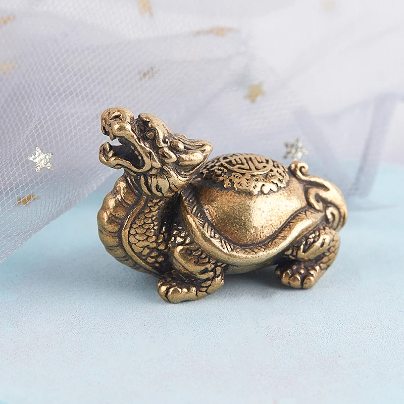 Retro Brass Mythical Beast Dragon Head Turtle Body Figurines Miniatures Copper Lucky Animal Desktop Ornament Statue Decors
Retro Brass Mythical Beast Dragon Head Turtle Body Figurines Miniatures Copper Lucky Animal Desktop Ornament Statue Decors