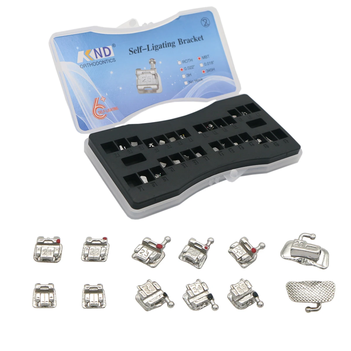 Dental Orthodontic MBT 0.022 Self-Ligating Metal Brackets With 3 4 5 Hooks And 1st Molar Buccal Tube
Dental Orthodontic MBT 0.022 Self-Ligating Metal Brackets With 3 4 5 Hooks And 1st Molar Buccal Tube