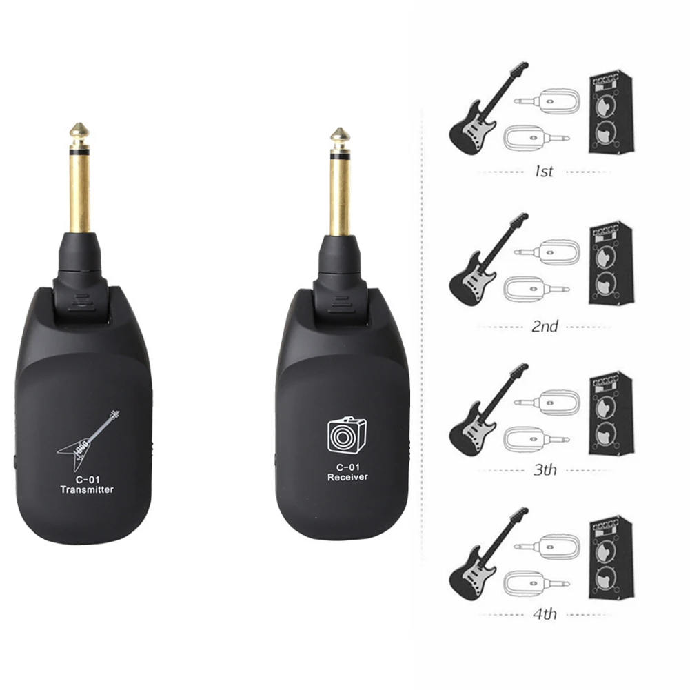 Wireless Guitar System 4Channel Audio Transmitter Receiver Built-In Rechargeable Portable Bass Electric Guitars Transmitter Part
Wireless Guitar System 4Channel Audio Transmitter Receiver Built-In Rechargeable Portable Bass Electric Guitars Transmitter Part