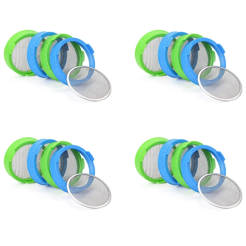 16 Pack Sprouting Lids, Plastic Sprout Lids With Stainless Steel Screen For Wide Mouth Mason Jars, Sprouter Sprout Maker
16 Pack Sprouting Lids, Plastic Sprout Lids With Stainless Steel Screen For Wide Mouth Mason Jars, Sprouter Sprout Maker