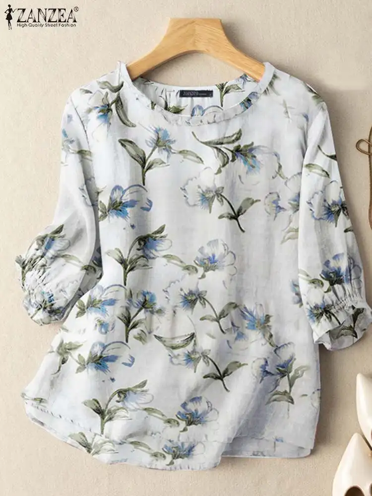 ZANZEA Bohemian Casual Elegant Holiday Beach Blusas Female Floral Printed Blouse Women 3/4 Sleeve O Neck Ruffles Chemise 2023
ZANZEA Bohemian Casual Elegant Holiday Beach Blusas Female Floral Printed Blouse Women 3/4 Sleeve O Neck Ruffles Chemise 2023
