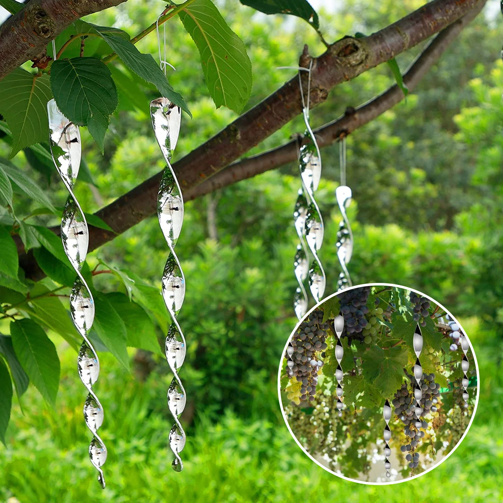 10 Pack Bird Repellent Reflective Scare Rods Ornamental Spiral Deterrent Control Effective Garden Hanging Bird Repellent Device
10 Pack Bird Repellent Reflective Scare Rods Ornamental Spiral Deterrent Control Effective Garden Hanging Bird Repellent Device